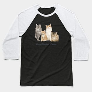 Cat Christmas Baseball T-Shirt